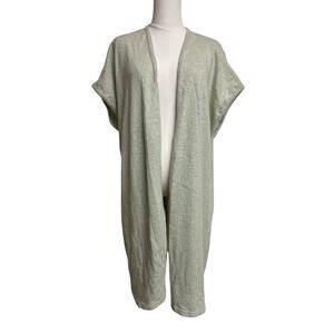 Micoll Mint Green Open Front Cardigan Duster Made In Italy Slouchy Lagenlook